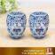 Peach painted blue and white style excellent quality antique porcelain stool