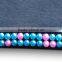 Pink/Blue Pearl Style ID Holder, High Quality Promotion Gift PU Leather Badge Holder with Crystal Gem Decoration