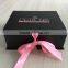 Luxury Hair Packaging Box Black Ribbon Gift Box