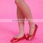 Children dance shoes red and gold girls belly dance shoes for sale M0049-3
