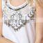 New Design Clothing Manufacturers Round Neck Sequin Embellish Top For Women