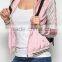 women clothing factory ladies shiny jacket satin bomber jacket