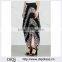 Wholesale Women Apparel Pleated Printed Black and White Cloque Skirt(DQE0351SK)