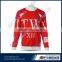 custom sublimation cut and sew sweater,handmade cut and sew red color side sweater