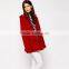 China hot selling red short women hooded wool duffle coat
