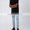 2017 Wholesale Price Men Fashion Street Jeans Mid Wash Shredded Jeans
