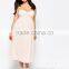 Fashion Bandeau Midi Dress Design Wholesale Chiffon Plus Size Women Clothing