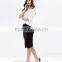 Slim fit cutaway front ladies office wear wrap skirt fashion 2015