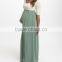 New Arrivals Maternity Dresses With Sage And Ivory Color Block Maternity Scoop Neck Maxi Dress Women Wear WD80817-1