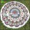 Printed round beach towel in china with tassels round turkish towel
