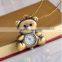 New Fashion Cute Pocket Watch Little Bear Pendant Necklace Women Dress Quartz Watches Gift