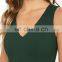 2017 dark green new model women midi dress design