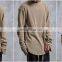 2018 SS Mens Ripped Thumb Hole Long Sleeve Elongated Lengthen Long Coton Round Tee