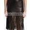 2015 New arrival summer wear women sexy comfortable pu leather fringe skirt