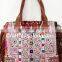 Designer Hippie Gypsy Mirror Work Leather Tote Bag- Designer Embroidered Mirror Work Leather Tote Bag- Handmade Genuine Handbag