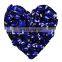 Hot!!! Beaded Crystal Navy Heart Patches Badges For Clothing