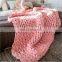 Hot selling custom handmade knit yarn super chunky throw 100% acrylic wool blanket