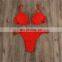 American Classical Beach Solid Bikini Set Two Pieces Summer Hot Sexy G String Swimsuit Woman Micro Push Up Swimsuit