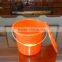 6L round plastic bucket with lid, steel handle, plastic barrel and pail