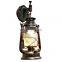Vintage kerosene retro horse lantern iron art wall lamps for decoration