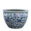 Special large chinese ceramic HAND PAINTED Floral blue and white crackled pots for fish and outdoor aquatic plant