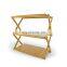 Picnic BBQ Bamboo Shelves Simple Folding Bookshelf Three-layer Bamboo Flower Shelf Storage Shelf