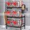 Multi-functional Kitchen Drain Storage Rack Non-slip Bowl Dish Cutting Board Etc Kitchen Organizer Rack With Hooks