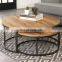 Luxury Coffee Tables Living Room Loft Iron Wood coffee table modern Black Wholesales Supplier Manufacturer