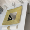 Luxury Table Decorative Shiny Gold Wedding Dishes With Mirror 12 Inches Square Plastic Charger Plates