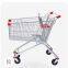 All Plastic Supermarket Grocery Store Shopping Trolley With Stainless Steel Frame Coin Lock Unfolding Feature For Hypermarkets