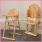 Natural Wood Handmade Baby Wooden High Chair with Top Quality