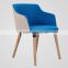 RCH-4195 Wood Frame Fabric Dining Chair Restaurant Armchair