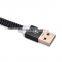  China zippered black usb cable stylish enameled high quality 2 in 1 usb data cable
