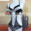 2016 Hot sexy front open black white lace lingerie baby teddie