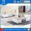 Marble top D011 stainless steel &tempered glass rectangular coffee table with wooden drawers tea table