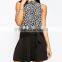 latest a line mini skater casual lady skirt/dress with ornament belt
