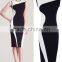 Women Geometry Design Sleeveless O-Neck Stretchy Evening Slim Dress