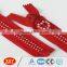 fashion garments red tape plastic rhinestone zipper