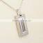 Factory Price Stainless Steel Wire Rectangle Pendant Necklace