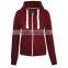 Manufacturer big size sports long sleeve polyester cotton women zipper sweater hoddies