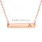 925 sterling silver letter rose gold bar necklace