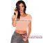 2016 Blush Ribbed Lace Upcheerleading Sleeves short sleeve crop top