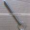 Zinc plated threaded steel dowel pin with ring