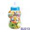 Cute plastic small feeding bottle with infant baby rattles toy