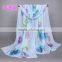 HOT selling big flower printed scarf ladies Chiffon silk scarves spring thin pashmina /shawls 160*50 cm