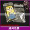 clear plastic bag with hang hole/plastic zipper cosmetic bags/double side transparent plastic bag with pockets