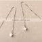 925 Sterling Silver Square Cube Zirconia Thread Line Threader Earrings