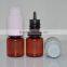 E liquid 5ml amber pet plastic dropper bottle with childproof and tamperproof cap
