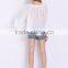 White Off The Shoulder Top Blouse Women Fashion Clothing 2016