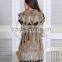 2016 New Fashion Real Rabbit Fur Knitted Jacket Girls Fur Vest